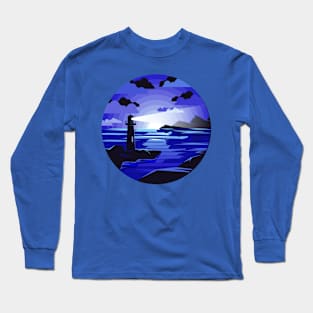 Blue Lighthouse Long Sleeve T-Shirt